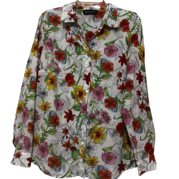 Jones New York Tops - Jones New York Sz‎ S/M Pink Orange Button-up Blouse